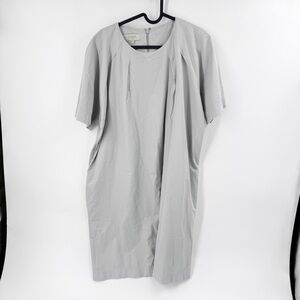 ✅ HOBBS INTERNATIONAL GREY‎ SHORT SLEEVE MINIMALIST DRESS SIZE 12 POCKETS
